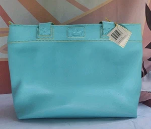 Baekgaard Medium Zip Tote Caribbean Blue/Lemon Purse Shoulder Bag - Picture 1 of 24