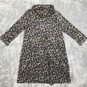 Tyler Boe Women’s Medium Tunic Blouse Cowl Neck Animal Print Leopard - Picture 1 of 8