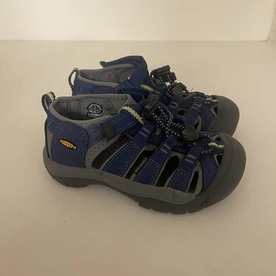 Sandálias Keen infantis tamanho 11 azul Newport H2 biqueira fechada ao ar livre caminhada água - Imagem 1 de 4