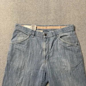 Hiltl Pants Mens 33x32 Blue Chambray Indigo Cotton Lightweight Chino Preppy - Picture 1 of 10