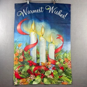 Hof Flagge wärmste Wünsche Kerzen & Stechpalme 27 x 39 - Bild 1 von 6