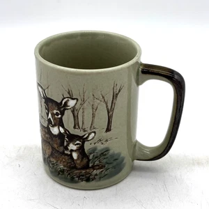 Vintage Otagiri Hirsch Rehkitz Steinzeug Becher Wald Szene Kaffee Japan Jagd Geschenk - Bild 1 von 5