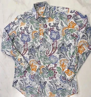 Etro Men's Long Sleeve Shirt Size Large Paisley Button-Up Made in Italy - Image 1 of 4