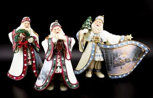 Como Nuevo en Caja Ashton Drake Thomas Kinkade Viejo Mundo Papá Noel Adornos Colgantes x 3 - Imagen 1 de 7