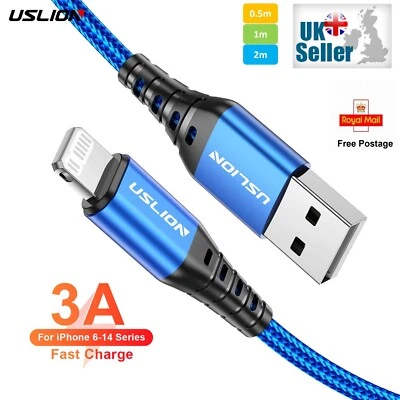 Fast Charger sync USB cable for Apple iPhone 6 7 8 X XS XR 11 12 13 14 Pro iPad - Image 1 of 4