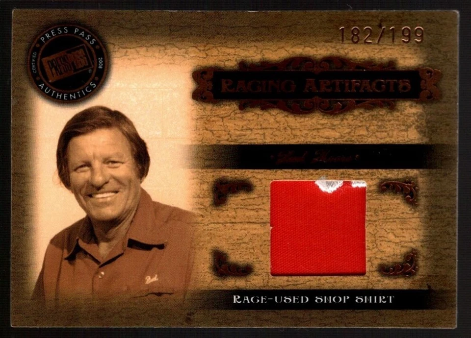 BUD MOORE 182/199 SHOP SHIRT PATCH SP 2008 PRESS PASS RACING ARTIFACTS - Image 1 of 1