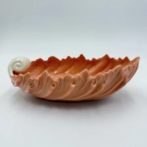 Lenox USA porcelain Acanthus Pattern Salmon Porcelain Scalloped bowl 1950 Rare - Picture 1 of 11