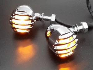 SEÑALES DE GIRO de bala cromadas para Harley Bobber Chopper Cafe Racer PERRO GRANDE - Imagen 1 de 9