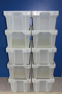 50 x SSI Schäfer Drehstapelbehälter EURO-Maß EFB 643, 54 l, weiss/ transparent - Bild 1 von 9