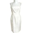 Maggy London White Lace Shift Dress Womens 4 Embroidered Organza Sleeveless   
