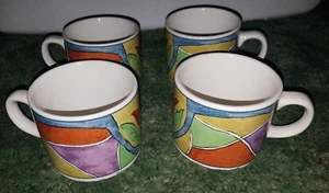 Lot of 4 Majesticware Oneida Crystal Rose Flower Coffee Mug Cup - Picture 1 of 3