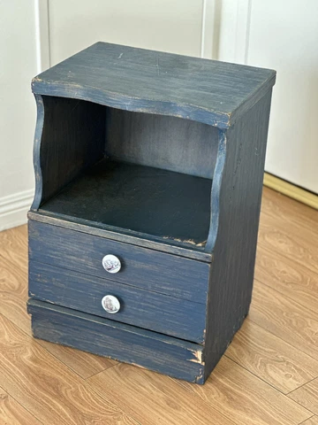 Harmony House Mid Century Walnut And Brass 1 Drawer Nightstand  blue Cover