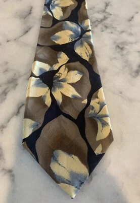 Corbata floral hecha a mano 100 % seda Adolfo Couture Foto 1 de 4