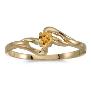10k Yellow Gold Round Citrine Ring - Picture 1 of 2