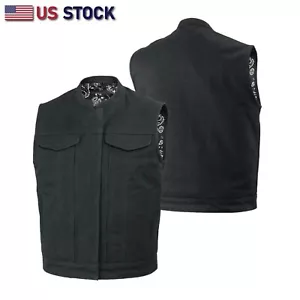 Highland V2 - Herren Motorrad Canvas Weste verdecken Tragetaschen, FIM692CNVS - Bild 1 von 10