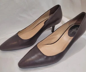 Cole Haan Women's Dress Pumps Brown Leather Shoe 9M 2" Heel NikeAir Classic - Picture 1 of 14