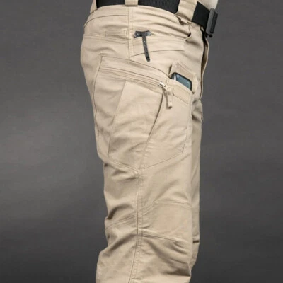Tactical Mens Cargo pants Waterproof Work Hiking Combat Outdoor Trousers Pants - Image 1 of 4