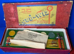 Sehr seltenes 20er Jahre Gee-Wiz Blech Windhund Rennspiel England 15 Zoll komplett - Bild 1 von 7