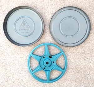 Carrete de bote de película vintage 8 mm-200 pies carrete de película azul Compco Corp con torre 5" - Imagen 1 de 7