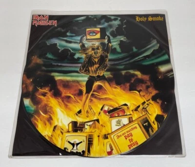 IRON MAIDEN ~HOLY SMOKE ~NEW ORIGINAL 1990 UK PICTURE DISC WITH INSERT~12EMPD153 - Image 1 of 4