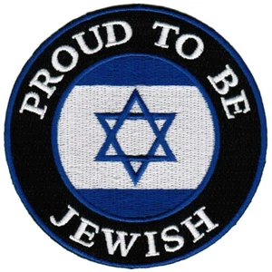 PROUD TO BE JEWISH PATCH gestickt Bügelbild RELIGIÖSES JUDENTUM STAR OF DAVID - Bild 1 von 1