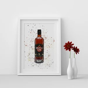  Havana Club Añejo Dark Rum Bottle Watercolour Splash A3,A4,4x6 Wall Art Prints - Picture 1 of 1