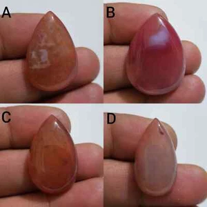 Unique Natural Onyx Agate Cabochon Pear Shape Loose Gemstone For Making Jewelry - Picture 1 of 13
