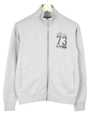 Timberland Sudadera Hombre Pequeño Cremallera Completa Gris Melange Fundas Logo - Imagen 1 de 4