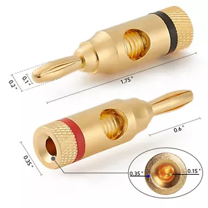 WGGE WG-3334 Tappi a banana placcati oro 24k (tipo a vite aperta) (12 paia) - Foto 1 di 8