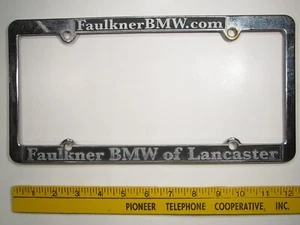 DEALER License Plate Frame FAULKNER BMW Lancaster PA Z213d - Picture 1 of 1
