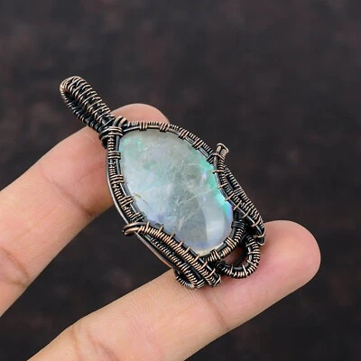 Colgante de hija envuelto en alambre de cobre con piedra de ópalo místico arcoíris de venta de San Valentín Foto 1 de 4