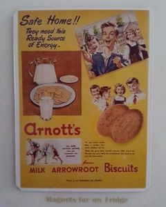 IMÁN DE NEVERA DE ANUNCIO DE FLECHA DE LECHE ARNOTTS DE COLECCIÓN 1955 - M77 LA - Imagen 1 de 1