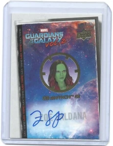 2017 Marvel Guardians of the Galaxy Volume 2 Zoe Saldana autógrafo tarjeta automática #1 - Imagen 1 de 2