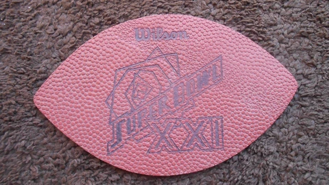 SUPER BOWL XXI 21 Authentic Wilson NFL Game Football - NEW YORK GIANTS PATCH  !! Cover
