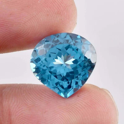 Piedra preciosa suelta de turmalina azul natural AAA+ impecable 12 x 12 (certificada GIT) Foto 1 de 4