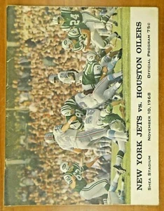 1968 NY Jets vs Houston Oilers Official Football Program - Picture 1 of 3