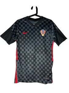 Croatia Soccer Football Jersey Mens Small 2020-2021 Away HNS Nike Black HNS - Picture 1 of 9