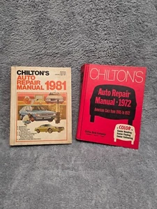Vintage Chiltons Auto Repair Manuals 1972 & 1981 Editions Set of 2 - Foto 1 di 7