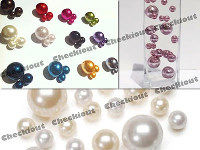 10 14 18 30 Plastic Pearls Balls Beads Marble Sphere Vase Filler Scatter Wedding - Image 1 of 4