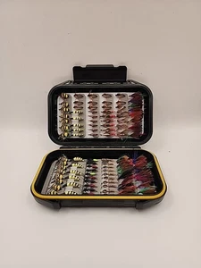 Fliegenfischen Fliegen 100 Stück mit Koffer Outdoor Enthusiasten ANSEHEN - Bild 1 von 6