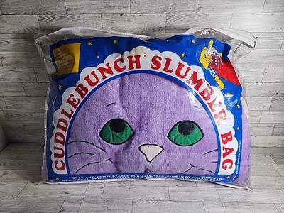 1989 Cuddlebunch Mark Rowen Cat Plush Sleeping Bag RARE 58" Vintage Kids Blanket - Image 1 of 4