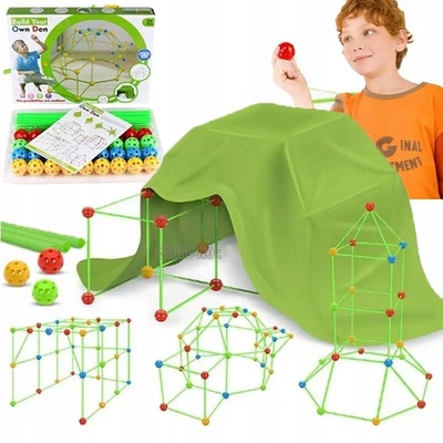 ZREE 175 Stück DIY Bauen Kinder Zelt Höhle Set Geschenk Bausteine Spielzeug Party DE