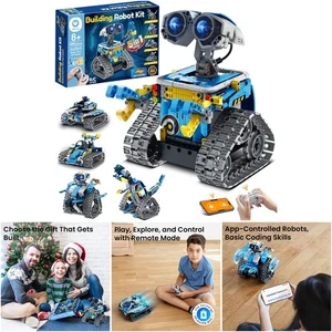 5in1 Roboter Bausatz blau Weihnachten MINT Geschenk für 8-12 Jahre - Bild 1 von 8