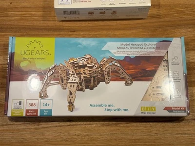 UGears Hexapod Explorer quebra-cabeça 3D kit mecânico de construção de madeira kit modelo faça você mesmo - Imagem 1 de 4