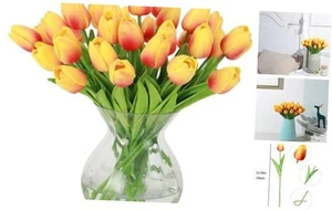 30pcs Artificial Tulip Flowers Fake Real Touch Tulips Flower Bouquet for - Picture 1 of 7