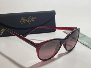 Maui Jim Mannikin Polarized Sunglasses Round 704-07C Red Stripe/Rose Glass New - Picture 1 of 5
