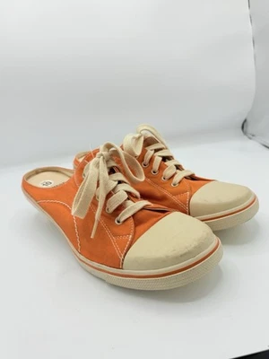 Zapatillas Mula de Lona Naranja Lavado de Lavandería Chinas Para Mujer Tacones 10 M 1966 Foto 1 de 4