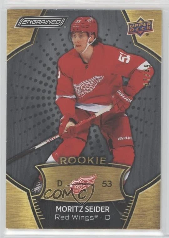 2023-24 Upper Deck Engrained 2021 Rookie Update Ebony /49 Moritz Seider #195 - Image 1 of 2