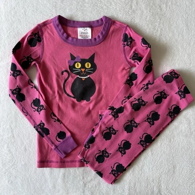 Пижамный набор Hanna Andersson Halloween Long John для девочек размер 130 8 розовый черный кот - Изображение 1 из 4
