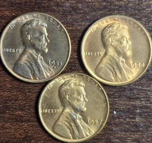 Lot of 3 Brilliant Uncirculated (BU) Wheat Cents - Picture 1 of 8